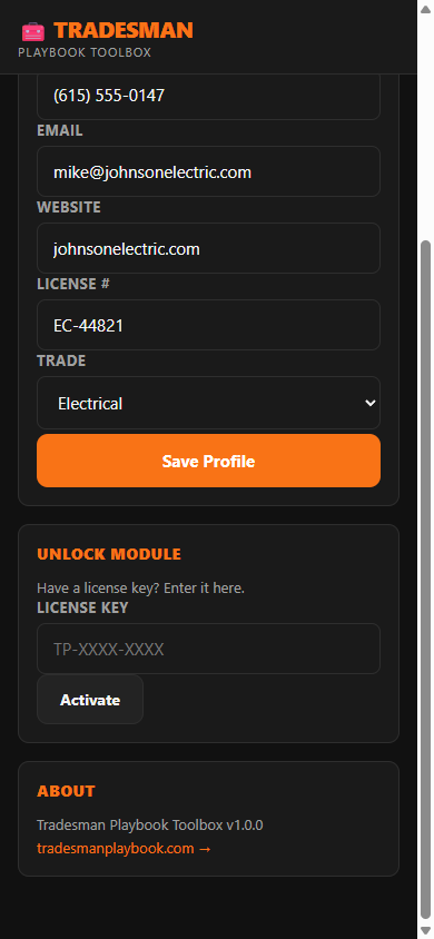 Settings — Unlock Module