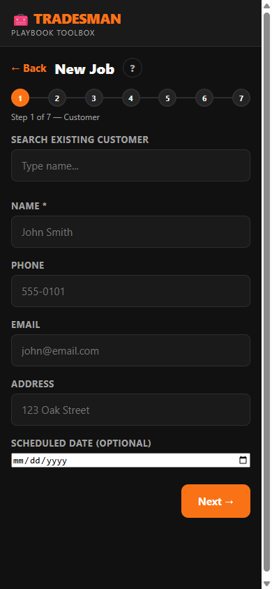 Step 1 — Customer