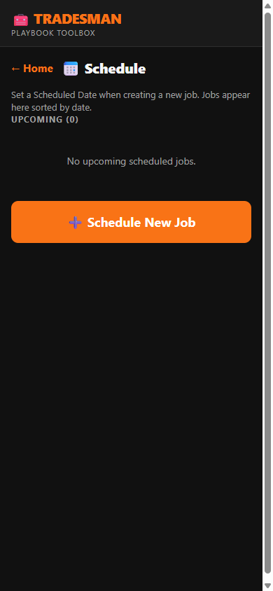 Schedule screen